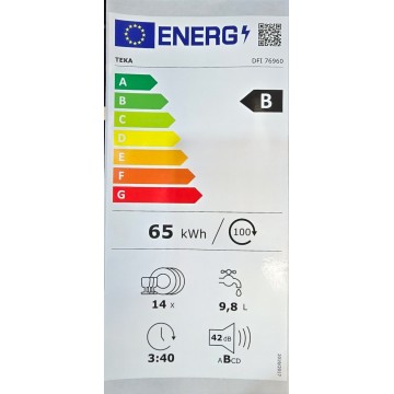 Teka DFI 76960 Πλήρως Εντοιχιζόμενο Πλυντήριο Πιάτων για 14 Σερβίτσια Π59.8xY81.5εκ.